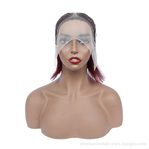 No any split ends Remy human hair swiss lace front wigs sillky front lace bob wigs virgin brazilian hair lace front Bob wigs